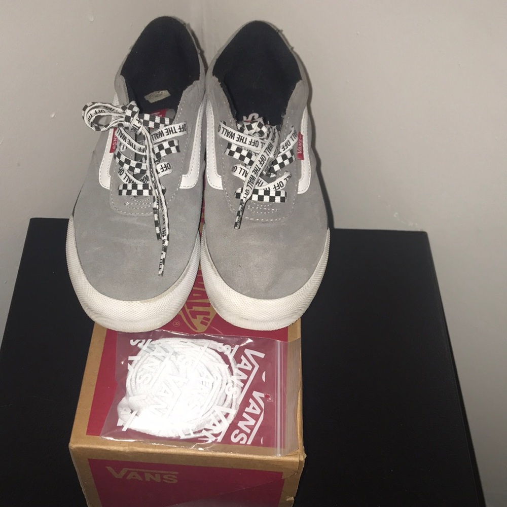 Vans Palomar Checkered Laces (Gray) Kid's Shoes